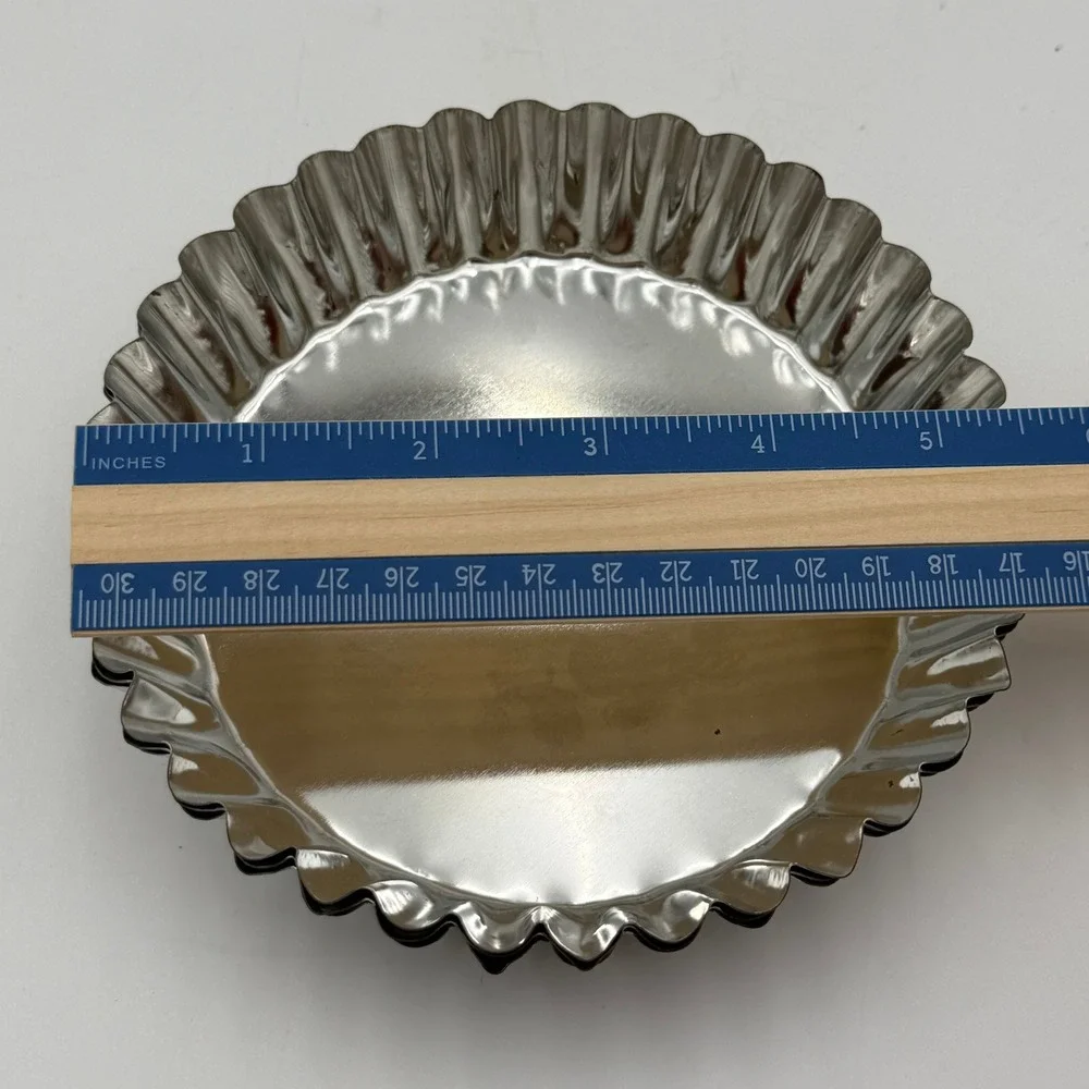 Kaiser Backform Vintage Tortelett Baking Pans Set of 4 Silver Pizza Star 4.25in